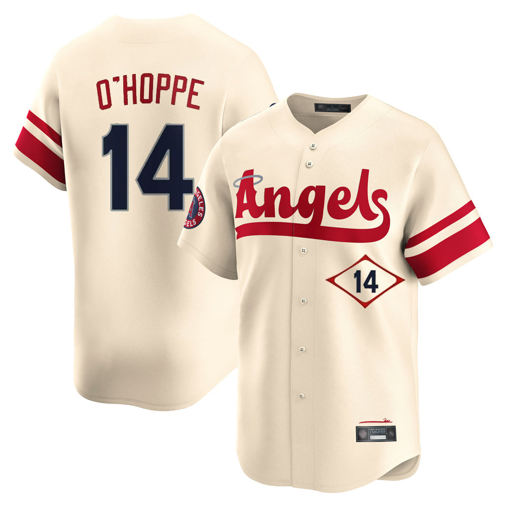 Silnrao LA.Angels #14 Logan O'Hoppe Player Cream City Connect Limited Home Stitched Jerseys