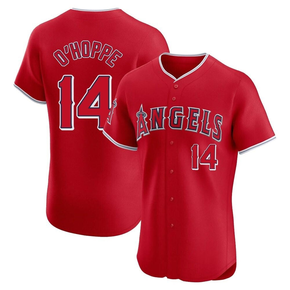 Silnrao LA.Angels #14 Logan O'Hoppe Player Red Home Limited Elite Stitched Jerseys
