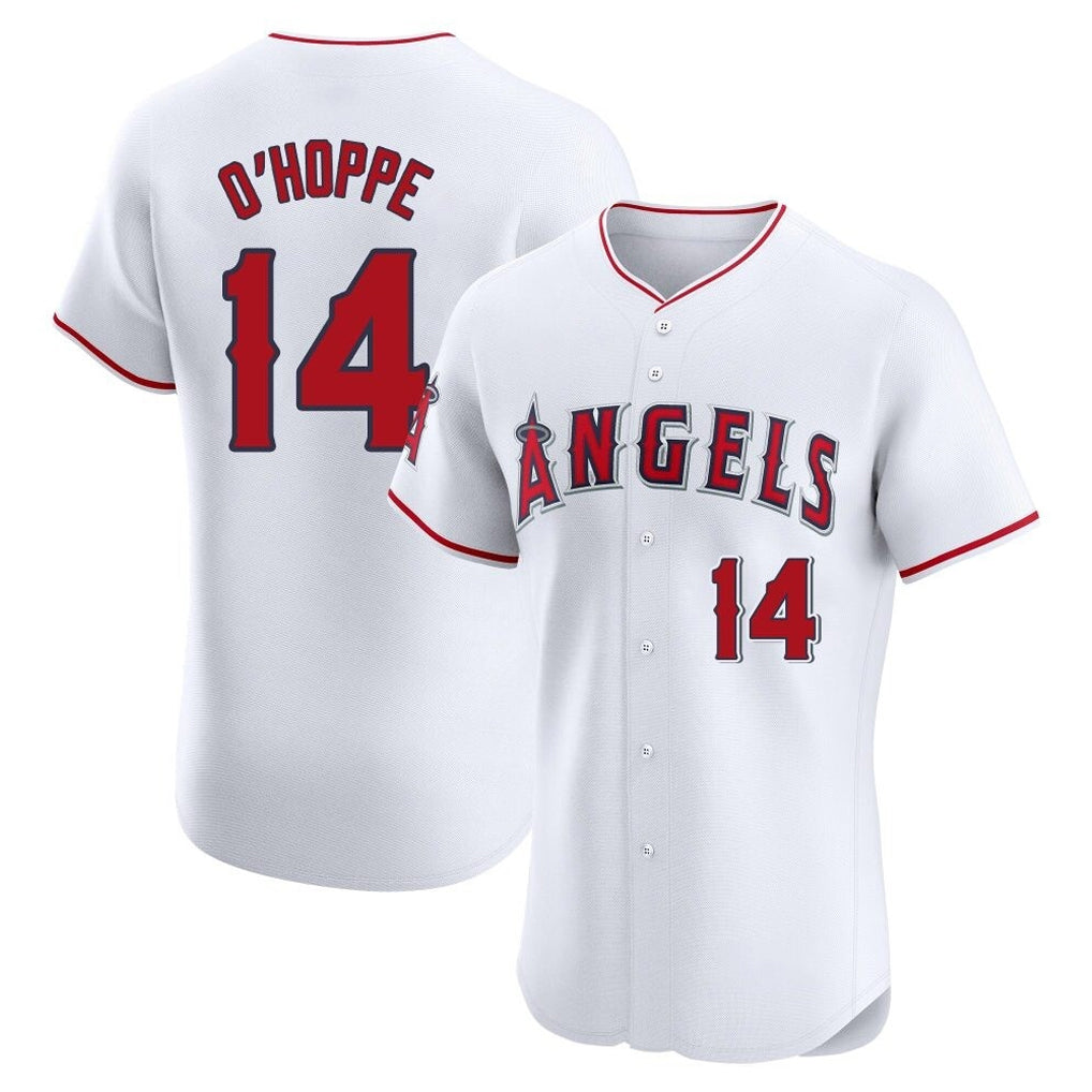 Silnrao LA.Angels #14 Logan O'Hoppe Player White Limited Elite Stitched Home Jerseys
