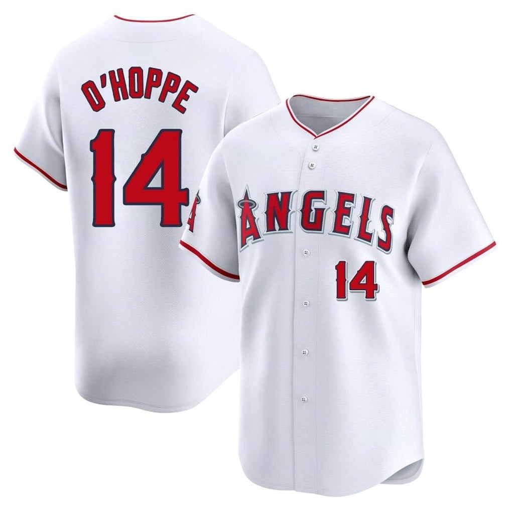 Silnrao LA.Angels #14 Logan O'Hoppe Player White Limited Home Stitched Jerseys