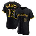 Silnrao LA.Angels #16 Yusei Kikuchi Player Black Snake Skin City Limited Elite Home Stitched Jerseys