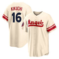 Silnrao LA.Angels #16 Yusei Kikuchi Player Cream City Connect Home Stitched Jerseys