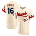 Silnrao LA.Angels #16 Yusei Kikuchi Player Cream City Connect Limited ELite Home Stitched Jerseys