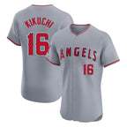 Silnrao LA.Angels #16 Yusei Kikuchi Player Gray Home Limited Elite Stitched Jerseys