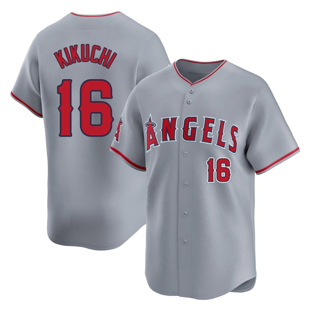 Silnrao LA.Angels #16 Yusei Kikuchi Player Gray Home Limited Stitched Jerseys