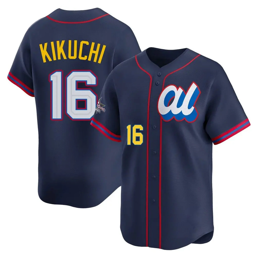 Silnrao LA.Angels #16 Yusei Kikuchi Player Navy Limited American League All-Star Edition Stitched Jerseys