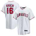Silnrao LA.Angels #16 Yusei Kikuchi Player White Home Game Stitched Jerseys