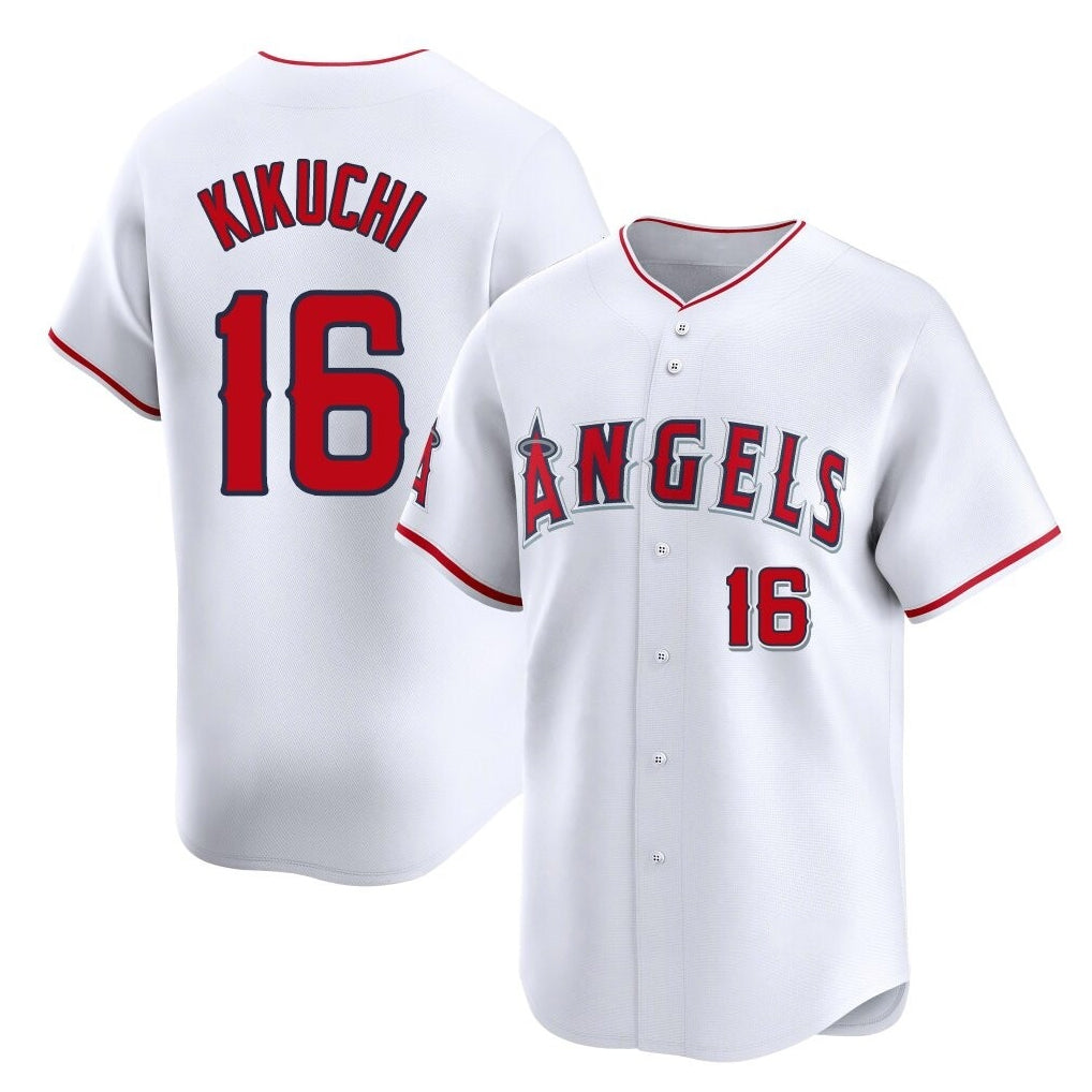 Silnrao LA.Angels #16 Yusei Kikuchi Player White Limited Home Stitched Jerseys