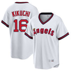 Silnrao LA.Angels #16 Yusei Kikuchi Player White T-shirt Home Game Stitched Jerseys