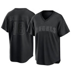 Silnrao LA.Angels #18 Nolan Schanuel Player Black Pitch Fashion T-shirt Stitched Jerseys
