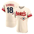 Silnrao LA.Angels #18 Nolan Schanuel Player Cream City Connect Limited ELite Home Stitched Jerseys