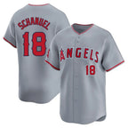 Silnrao LA.Angels #18 Nolan Schanuel Player Gray Home Limited Stitched Jerseys