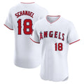 Silnrao LA.Angels #18 Nolan Schanuel Player White Limited Elite Stitched Home Jerseys