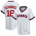 Silnrao LA.Angels #18 Nolan Schanuel Player White T-shirt Home Game Stitched Jerseys