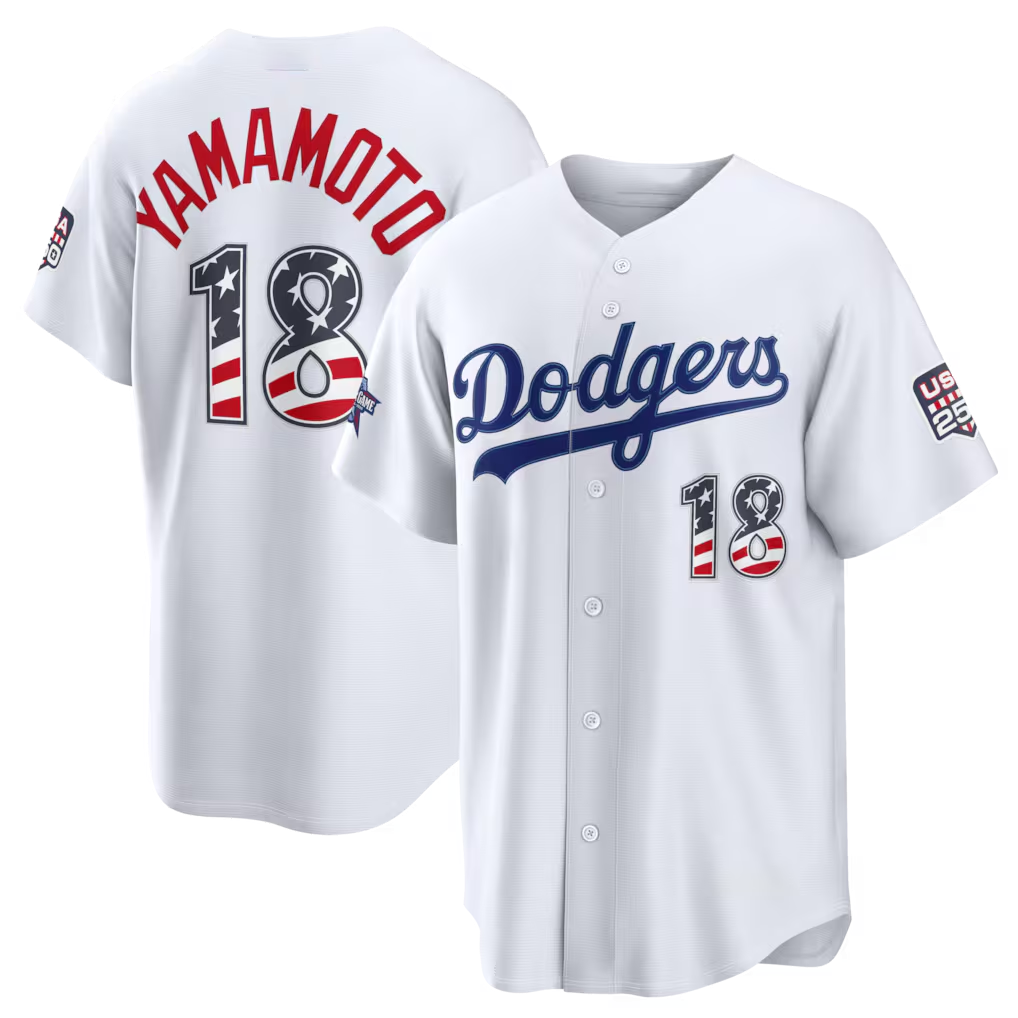 Silnrao LA.Angels #18 Yoshinobu Yamamoto White 2026 All-Star Edition Stars & Stripes Stadium Jerseys