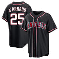 Silnrao LA.Angels #25 Travis d'Arnaud Player Black Fashion Out Home Game Stitched Jerseys