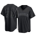 Silnrao LA.Angels #25 Travis d'Arnaud Player Black Pitch Fashion T-shirt Stitched Jerseys
