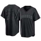 Silnrao LA.Angels #25 Travis d'Arnaud Player Black Pitch Fashion T-shirt Stitched Jerseys