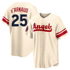 Silnrao LA.Angels #25 Travis d'Arnaud Player Cream City Connect Home Stitched Jerseys