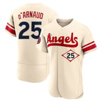 Silnrao LA.Angels #25 Travis d'Arnaud Player Cream City Connect Limited ELite Home Stitched Jerseys