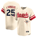 Silnrao LA.Angels #25 Travis d'Arnaud Player Cream City Connect Limited Home Stitched Jerseys