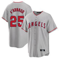 Silnrao LA.Angels #25 Travis d'Arnaud Player Gray Home Game Stitched Jerseys