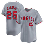 Silnrao LA.Angels #25 Travis d'Arnaud Player Gray Home Limited Stitched Jerseys