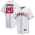 Silnrao LA.Angels #25 Travis d'Arnaud Player White Home Game Stitched Jerseys