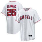 Silnrao LA.Angels #25 Travis d'Arnaud Player White Home Game Stitched Jerseys
