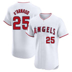 Silnrao LA.Angels #25 Travis d'Arnaud Player White Limited Elite Stitched Home Jerseys