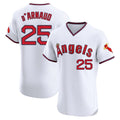 Silnrao LA.Angels #25 Travis d'Arnaud Player White T-shirt Home Limited Elite Stitched Jerseys