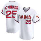 Silnrao LA.Angels #25 Travis d'Arnaud Player White T-shirt Home Limited Stitched Jerseys