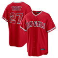 Silnrao LA.Angels #27 Mike Trout Player Red Home Game Stitched Jerseys