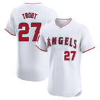 Silnrao LA.Angels #27 Mike Trout Player White Limited Elite Stitched Home Jerseys