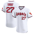 Silnrao LA.Angels #27 Mike Trout Player White T-shirt Home Limited Elite Stitched Jerseys