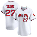 Silnrao LA.Angels #27 Mike Trout Player White T-shirt Home Limited Stitched Jerseys