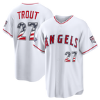 Silnrao LA.Angels #27 Mike Trout White 2026 All-Star Edition Stars & Stripes Stadium Jerseys