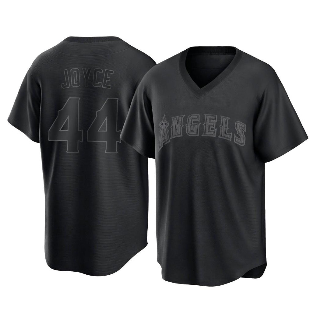 Silnrao LA.Angels #44 Ben Joyce Player Black Pitch Fashion T-shirt Stitched Jerseys