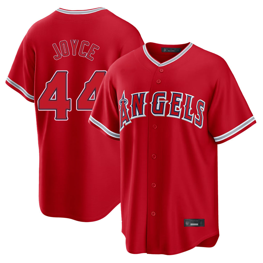 Silnrao LA.Angels #44 Ben Joyce Player Red Home Game Stitched Jerseys