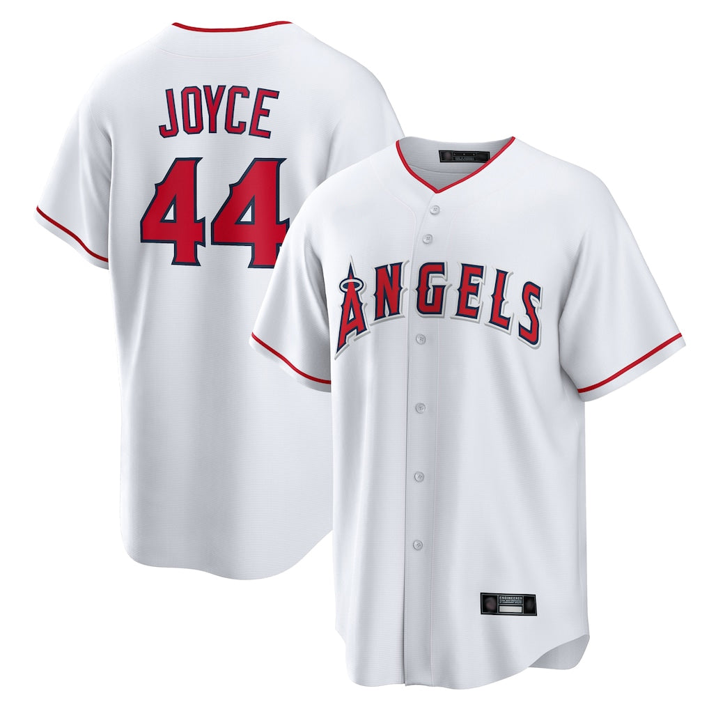 Silnrao LA.Angels #44 Ben Joyce Player White Home Game Stitched Jerseys