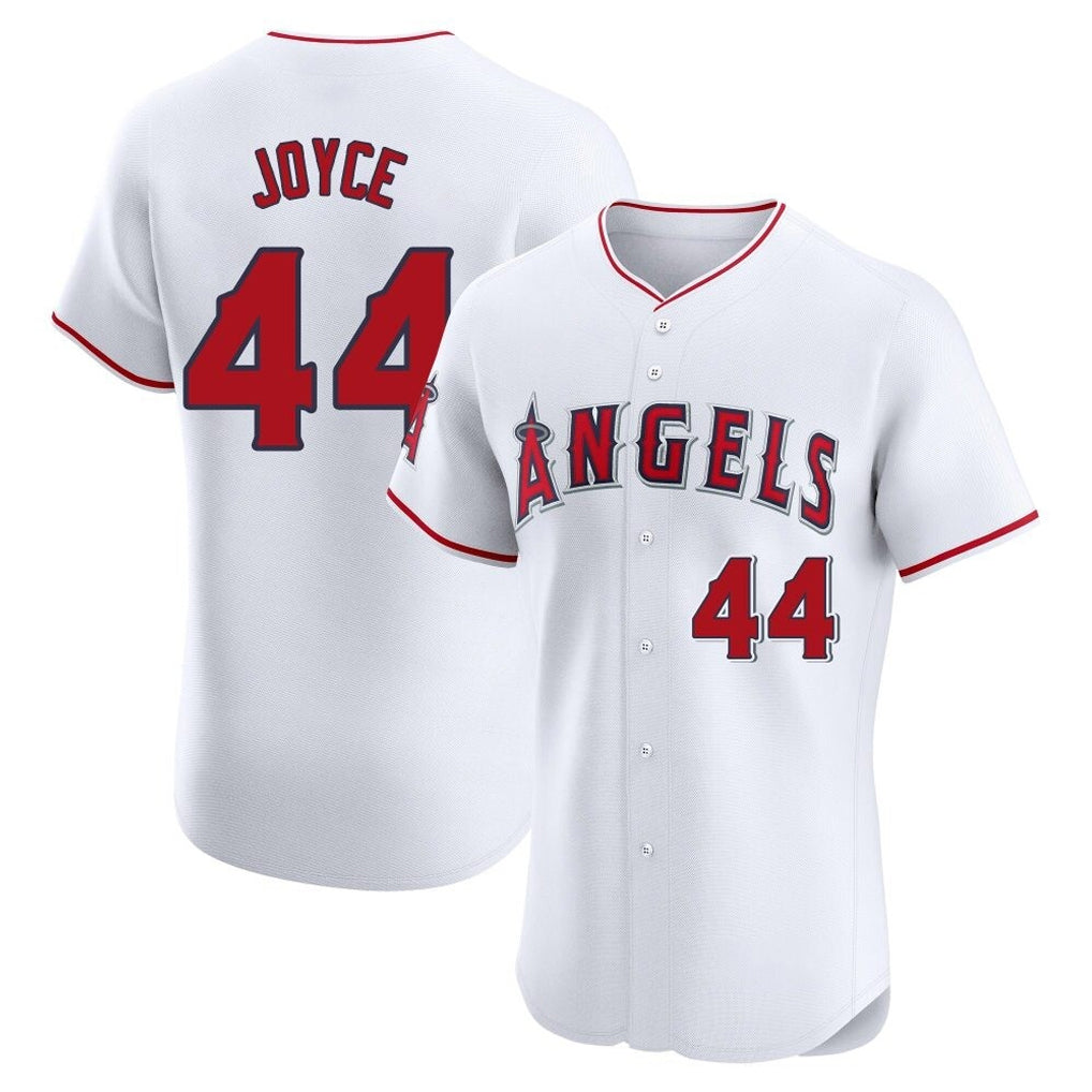 Silnrao LA.Angels #44 Ben Joyce Player White Limited Elite Stitched Home Jerseys