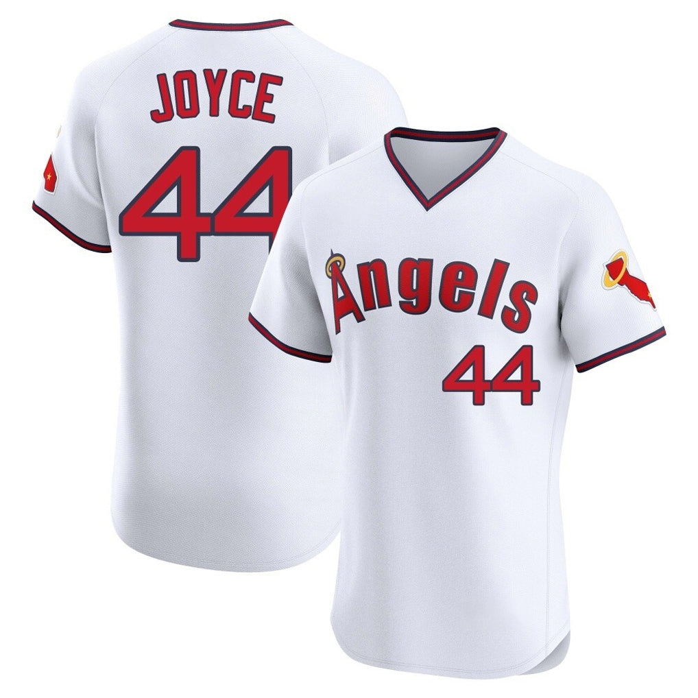 Silnrao LA.Angels #44 Ben Joyce Player White T-shirt Home Limited Elite Stitched Jerseys