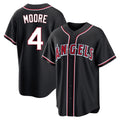 Silnrao LA.Angels #4 Christian Moore Player Black Fashion Out Home Game Stitched Jerseys