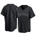 Silnrao LA.Angels #4 Christian Moore Player Black Pitch Fashion T-shirt Stitched Jerseys