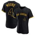 Silnrao LA.Angels #4 Christian Moore Player Black Snake Skin City Limited Elite Home Stitched Jerseys