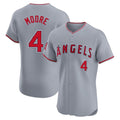 Silnrao LA.Angels #4 Christian Moore Player Gray Home Limited Elite Stitched Jerseys