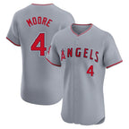 Silnrao LA.Angels #4 Christian Moore Player Gray Home Limited Elite Stitched Jerseys
