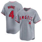 Silnrao LA.Angels #4 Christian Moore Player Gray Home Limited Stitched Jerseys