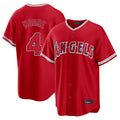 Silnrao LA.Angels #4 Christian Moore Player Red Home Game Stitched Jerseys
