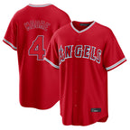 Silnrao LA.Angels #4 Christian Moore Player Red Home Game Stitched Jerseys